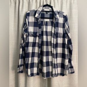 GAP Boyfriend Plaid Button Down SIZE Large